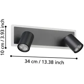 EGLO Rimbocchi 1 2er Pack rechteckig schwarz