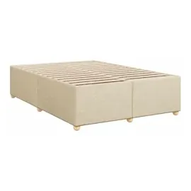 vidaXL Boxspringbett mit Matratze Creme 140x190 cm Stoff