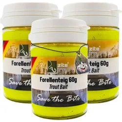 Zite Fishing Forellenteig Set 3 St. Knoblauch gelb 60 g Teigköder Trout Bait GELB NO SIZE