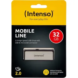 Intenso Mobile Line 32GB OTG USB Stick – USB 2.0 & Micro-USB, Silber