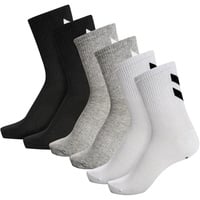 hummel Unisex Hmlchevron 6-pack Sock, WHITE/BLACK/GREY, 41-45 EU