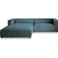 best mobilier Ela Ecksofa links, – aus cordsamt – zeitgenössischer Stil Entenblau