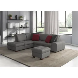 sit&more Hocker SIT & MORE "Luxor", grau, B:60cm H:41cm T:60cm, Luxus-Microfaser ALTARA NUBUCK (100% Polyester);Soft clean (98% Polyester, 2% Polyamid);Struktur fein (100% Polyester), Hocker, Polsterhocker, auch erhältlich in dem besonders leicht mit Wasser zu