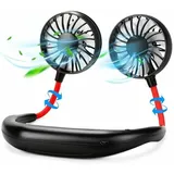 Tragbarer Nackenventilator (schwarz) – 2er-pack – 2000 Mah