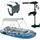 Intex Schlauchboot Excursion 4 Blau inkl. Außenbordmotor, Pumpe, Verdeck und Alu-Paddel