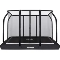 VirtuFit Premium Bodentrampolin mit Sicherheitsnetz - Schwarz - 213 x 305 cm