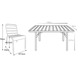 vente-unique Gartenmöbel-Set 5-tlg. Senfgelb