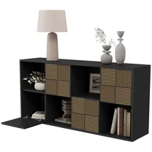 VCM Bücherregal Blina 60 x 20 x 119 cm Schwarz