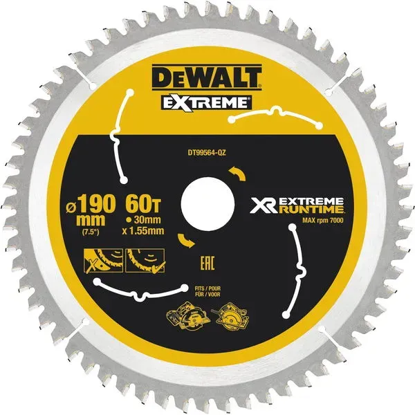 DEWALT Kreissägeblatt XR Extrem Runtime - 190 mm , 60