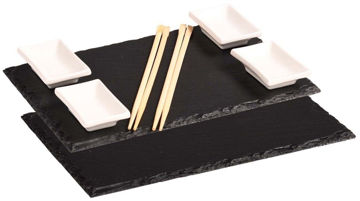 Preisvergleich Produktbild Kesper Servierbrett Schiefer-Servierplatten / Sushi-Buffetplatten-Set