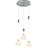 HELL höllisch gutes Licht LED Pendelleuchte SAM, LED fest integriert, Warmweiß, B-Link Fernbedienung, Höhenverstellbar grau