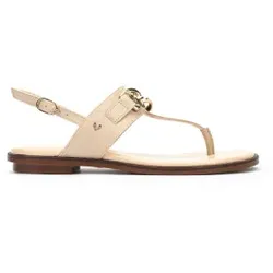 Martinelli für Damen. 1535-B153Z Mazzini Flache Sandalen aus beigem Leder mit Metallic-Details (38), Wohnung, Schnalle, Lässig