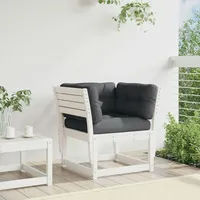 vidaXL Gartensofa mit Armlehnen und Kissen Weiß Massivholz Kiefer