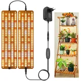 MUPOO Pflanzenlampe Vollspektrum LED-Pflanzenleuchte,Dimmbar Grow Light,Timer,ohne Bohren, Sonnenlicht, LED fest integriert, Einfach Montage für Zimmerpflanzen,Gemüse & Hydrokultur Zwei Module in Reihenschaltung,300 LEDs