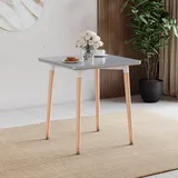 Vida Designs Batley Quadratischer Esstisch mit Beinen aus massivem Buchenholz, modernes Esszimmer (Grau, 2-Sitzer)