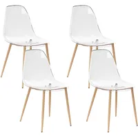 Beliani Esszimmerstuhl Takilma transparent/braun 4er Set