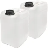 plasteo® 2 x 5 Liter Kanister Wasserkanister Campingkanister Lebensmittelecht BPA frei Gastronomie Gewerbe Camping Wohnwagen Indoor Outdoor - Weiß