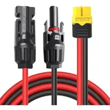 Xt60-solarladekabeladapter Auf Männlichen/weiblichen Solarstecker, 12 Awg 3 M Verlängerungskabel Für Akku, Tragbare Powerstation, Solargenerator