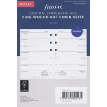 Filofax Kalendereinlage Pocket 1 Woche auf 1 Seite 2027 Weiß