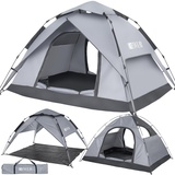 DEWUR Camping Zelt Pop Up Zelt 3 Personen Wasserdicht Kuppelzelt Familie Zelt Strandzelt Pavillonzelt Schattenzelt Sonnen UV-Schutz für Trekking, Camping, Outdoor, Festival