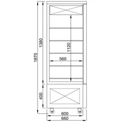 Kühlvitrine PAPUA für Schokolade auf Rollen | 5 Ebenen + LED | 400 Liter, HxBxT 187x80x66cm | +14/+16°C | Schwarz | + CHEFGASTRO Geschirrtuch