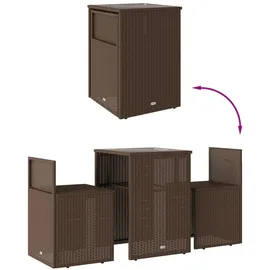 vidaXL 3-tlg. Bistro-Set mit Kissen Braun Poly Rattan