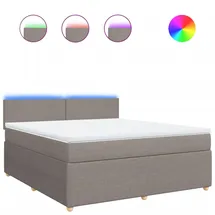 vidaXL Boxspringbett mit Matratze Taupe 180x200 cm Stoff