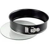 ORIGINAL KAISER Inspiration Springform mit Glasboden 26 cm rund, Hebeboden, schnittfest, Kuchenform auslaufsicher, antihaftbeschichtet, servierfertig, Schwarz