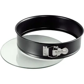 ORIGINAL KAISER Inspiration Springform mit Glasboden 26 cm rund, Hebeboden, schnittfest, Kuchenform auslaufsicher, antihaftbeschichtet, servierfertig, Schwarz