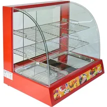 MONSTER SHOP KuKoo Aufsatzvitrine Heiße Theke Warmhaltevitrine Vitrine Warmhaltetheke Warmhaltevitrine Heißtheke Wärmevitrine Speisevitrine Rot 60cm 1200W - Rot