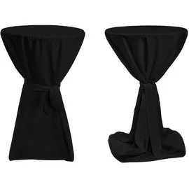 TexDeko Stehtischhusse Premium Schwarz Ø 100 cm