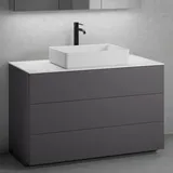 neoro n50 Unterschrank B: 120 cm mit 3 Auszügen, Waschtisch B: 58 cm weiß matt, B: 120.5 BN0065WM+BN0454GR+BN0404WH