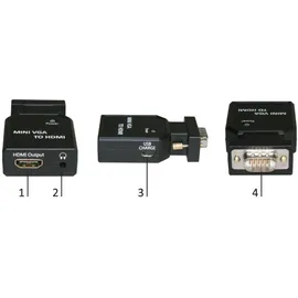 MicroConnect Mini VGA to HDMI Converter HDMI VGA 7,20 m Schwarz