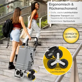 eloneo Einkaufsroller Treppensteiger Grau 56 L
