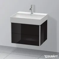 Duravit XSquare Waschtischunterschrank, 2 Schubkästen, schwarz hochglanz
