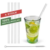 Cepewa Trinkhalme Glas 20 cm 4 St. Transparent
