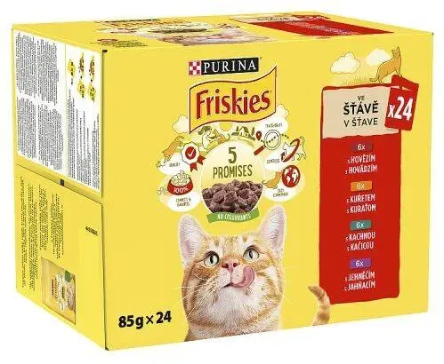 PURINA Friskies Cat  Fleisch in Sauce MIX OF Flavours 24x85g (Rabatt für Stammkunden 3%)