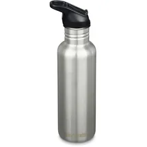 Klean Kanteen Fahrrad Trinkflaschen Classic (Flip Sport) mit Trinkverschluss aus Edelstahl in der Farbe Brushed Stainless mit einem Volumen von 800 ml, 1011192
