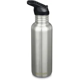 Klean Kanteen Fahrrad Trinkflaschen Classic (Flip Sport) mit Trinkverschluss aus Edelstahl in der Farbe Brushed Stainless mit einem Volumen von 800 ml, 1011192