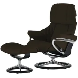 Stressless Relaxsessel mit Hocker  Reno M , braun , Maße (cm): B: 83 H: 110 T: 76