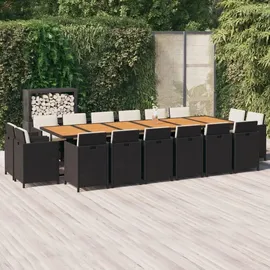 vidaXL Garten-Essgruppe 17-tlg. Schwarz