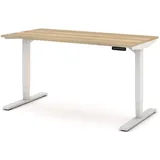 Assmann Electronic ASSMANN Schreibtisch Eiche Artisan, Weiß, Metall, 140x127x70 cm, Arbeitszimmer, Schreibtische, Bürotische