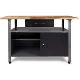 Ondis24 Werkbank Klaus 120cm mit Schublade und Tür schwarz