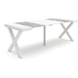 SKRAUT HOME Ausziehtisch 222 x 73 x 90 cm weiß/grau