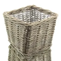 Van der Leeden Rattan Übertopf 27 x 27 x 25 cm Grau