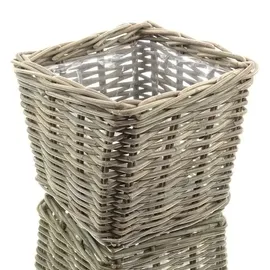 Van der Leeden Rattan Übertopf 27 x 27 x 25 cm Grau