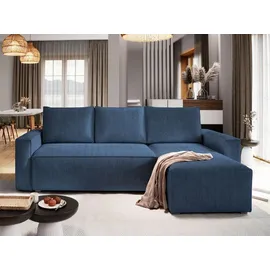 masseno Eckcouch Polyester mit Schlaffunktion 2-Sitzer Blau