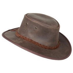 Hats Leder-Hut braun M