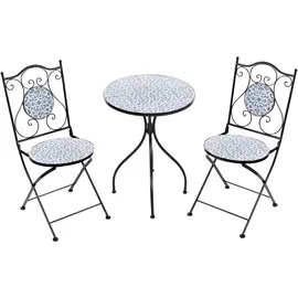 Beliani Bistro Set 3-tlg. Schwarz/Blau/Weiß
