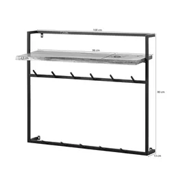 MASSIVMOEBEL24.DE Wandgarderobe Melbourne 100 x 30 x 80 cm Natur